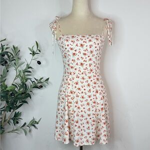Reformation White and Red Floral Mini Dress sz 0